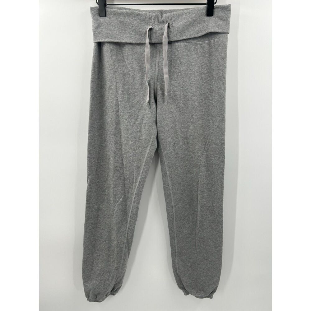Lululemon Pants Womens Gray Size  Foldover Waist Cuffed Joggers Yoga Lounge